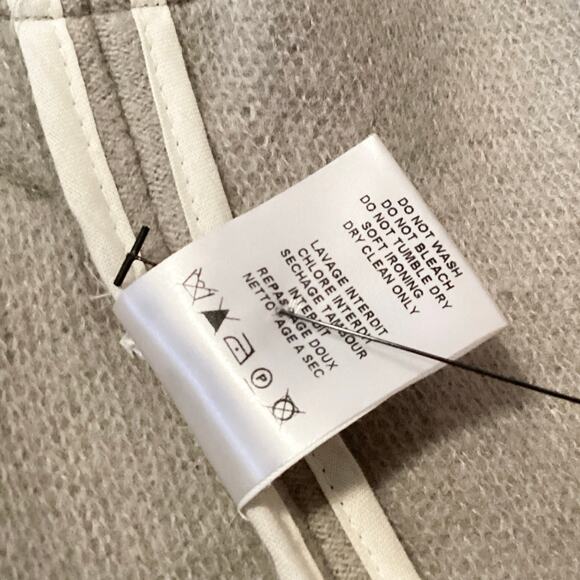 IRO Curty Virgin Wool Longline Slim Moto Jacket Blazer Beige Gray 40 US 8 - Picture 11 of 12